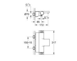 GROHE Badewannenarmatur mit Thermostat GROHTHERM 2000 chrom 34464001