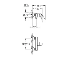 GROHE Duscharmatur ALANIS chrom glänzend 1136990000