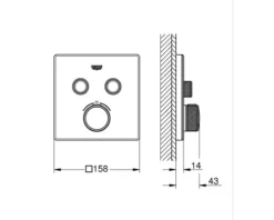 GROHE Duscharmatur mit Thermostat GROHTHERM SMARTCONTROL mondweiß 29156LS0