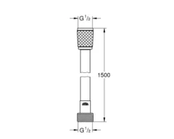 Grohe Quickfix Duschschlauch VitalioFlex Trend Kunststoff 1500 mm x 1/2" x 1/2" (DN15) chrom 28741002