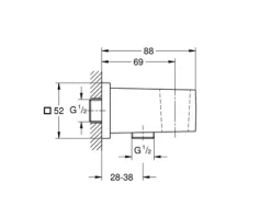 GROHE Wandanschlussbogen Euphoria Cube mit Brausehalter 26370000 chrom