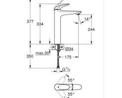 GROHE Waschtischarmatur für Aufsatzwaschbecken EUROSTYLE chrom 23719003