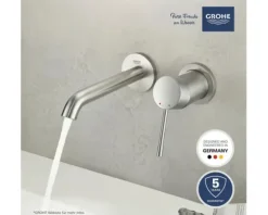 GROHE Waschtischarmatur Unterputz ESSENCE supersteel matt ohne Unterputzgrundkörper 19408DC1