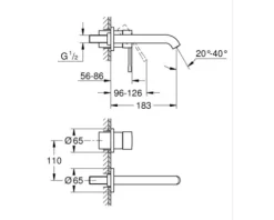 GROHE Waschtischarmatur Unterputz ESSENCE supersteel matt ohne Unterputzgrundkörper 19408DC1