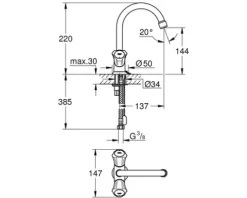 GROHE Zweigriff Waschtischarmatur COSTA chrom 21337001