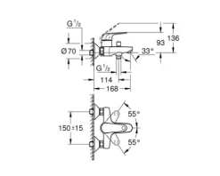 GROHE Badewannenarmatur ALANIS chrom glänzend 1139210000