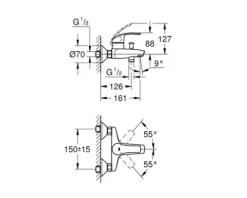 GROHE Badewannenarmatur EUROSMART chrom 33300002