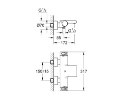 GROHE Badewannenarmatur mit Thermostat GROHTHERM 2000 chrom 34174001