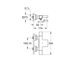 GROHE Badewannenarmatur mit Thermostat GROHTHERM CUBE chrom 34497000