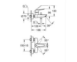 GROHE Badewannenarmatur START 2021 schwarz matt 322782432