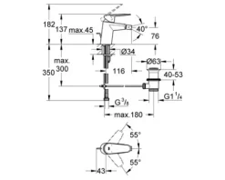 GROHE Bidetarmatur EURODISC COSMOPOLITAN chrom 33244002