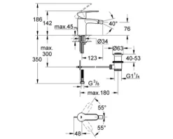 GROHE Bidetarmatur EUROSTYLE COSMOPOLITAN chrom 33565002