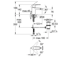 GROHE Bidetarmatur EUROSTYLE COSMOPOLITAN chrom 33565002