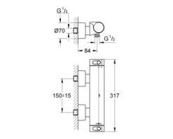 GROHE Duscharmatur mit Thermostat GROHTHERM 2000 chrom 34169001