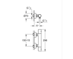 GROHE Duscharmatur mit Thermostat GROHTHERM 800 COSMOPOLITAN chrom 34765000