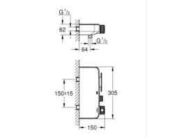 GROHE Duscharmatur mit Thermostat GROHTHERM SMARTCONTROL chrom 34719000