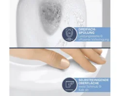 GROHE Dusch-WC Set Sensia Tiefspüler ohne Spülrand mit Hygienedusche und PowerFlush Triple Vortex weiß glänzend mit Beschichtung mit WC-Sitz 36507SH0