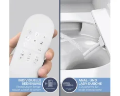 GROHE Dusch-WC Set Sensia Tiefspüler ohne Spülrand mit Hygienedusche und PowerFlush Triple Vortex weiß glänzend mit Beschichtung mit WC-Sitz 36507SH0