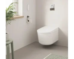 GROHE Dusch-WC Set Sensia Tiefspüler ohne Spülrand mit Hygienedusche und PowerFlush Triple Vortex weiß glänzend mit Beschichtung mit WC-Sitz 36507SH0