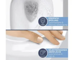 GROHE Dusch-WC Set Sensia Tiefspüler ohne Spülrand mit hygienedusche weiß glänzend mit Beschichtung mit WC-Sitz 36509SH0