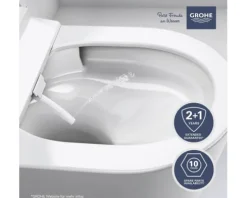 GROHE Dusch-WC Set Sensia Tiefspüler ohne Spülrand mit hygienedusche weiß glänzend mit Beschichtung mit WC-Sitz 36509SH0