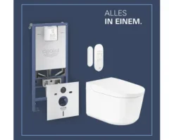 GROHE Dusch-WC Set Sensia Tiefspüler ohne Spülrand mit hygienedusche weiß glänzend mit Beschichtung mit WC-Sitz 36509SH0