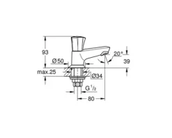 GROHE Kaltwasserhahn COSTA chrom 20404001