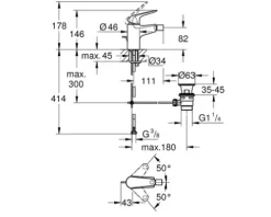 Grohe Quickfix Bidetarmatur SWIFT chrom 24332001
