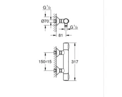 Grohe Quickfix Duscharmatur mit Thermostat PRECISION FLOW chrom 34840000