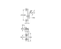 Grohe Quickfix Duscharmatur mit Thermostat PRECISION START chrom 34597001