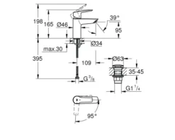 Grohe Quickfix Waschtischarmatur START chrom 23551002