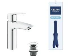 Grohe Quickfix Waschtischarmatur START chrom mit Push Open Ablaufventil 23746002