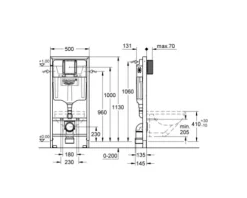 GROHE Vorwandelement Rapid SL für WC Bauhöhe 1130 mm 38528001