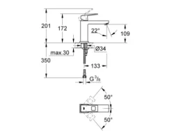 GROHE Waschtischarmatur EUROCUBE chrom 23446000