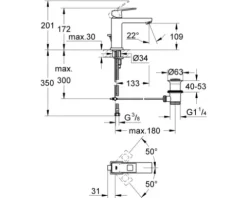 GROHE Waschtischarmatur EUROCUBE chrom 48159000
