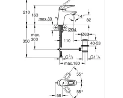 GROHE Waschtischarmatur EUROSTYLE mondweiß 33558LS3