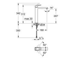 GROHE Waschtischarmatur für Aufsatzwaschbecken EUROCUBE chrom 23406000