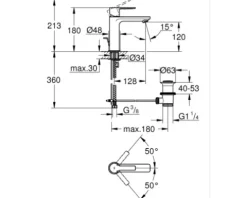GROHE Waschtischarmatur LINEARE chrom 32114001