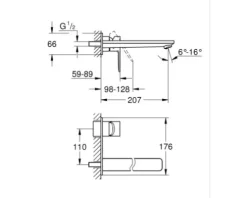 GROHE Waschtischarmatur Unterputz LINEARE chrom ohne Unterputzgrundkörper 23444001