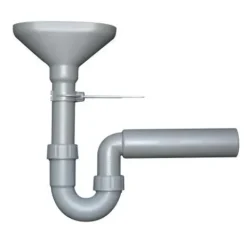 HAAS® PP-Trichtersiphon Greta 2947, 1 1/2 Zoll DN 50, grau, 100 % Recyclingmaterial