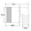HAAS® Schlauchanschluss Schlauchnippel DN 50, 90° gewinkelt für Schläuche von 18 bis 21,7 mm (5107)