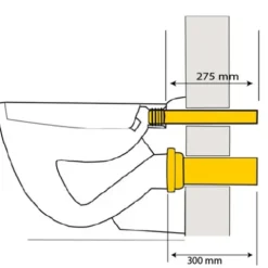 HAAS® Wand-WC Anschlussgarnitur DN90, 300 mm, 3600