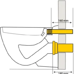 HAAS® Wand-WC-Anschlussgarnituren - 180 mm lang - mit Dichtung, verschweißbar, 3286
