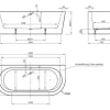Halbfreistehende Doppelbadewanne Ottofond Messina 703801 180x79x44 cm weiß