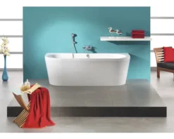 Halbfreistehende Doppelbadewanne Ottofond Messina 703801 180x79x44 cm weiß