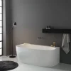 Halbfreistehende ovale Mineralguss- Badewanne, weiße Ausführung | Luisa