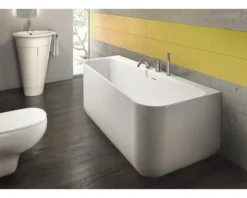 Halbfreistehendes Badewannenset Ottofond Pino 703929 155x75 cm weiß