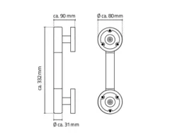 Haltegriff RIDDER Ken 33,2 cm chrom/schwarz A262310