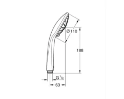 Handbrause Grohe Quickfix Vitalio Joy rund Ø 63 mm chrom 27319000