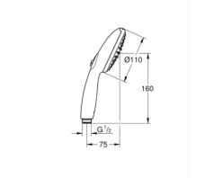 Handbrause Grohe Quickfix Vitalio Start 110 II rund Ø 110 mm chrom 2794610E